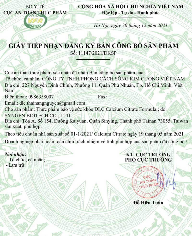 Canxi Citrate Formula DLC – hình ảnh sản phẩm 2