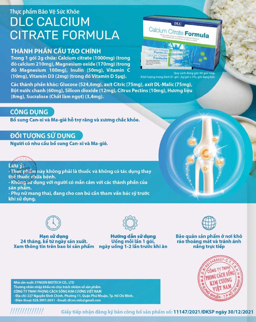 Canxi Citrate Formula DLC – hình ảnh sản phẩm 3