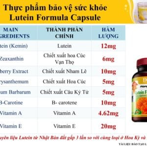 Bảo vệ mắt Lutein USA DLC – chứng nhận quốc tế