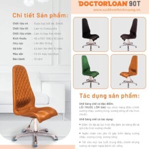 Chi tiết cấu trúc ghế sáng chế DOCTORLOAN 90T