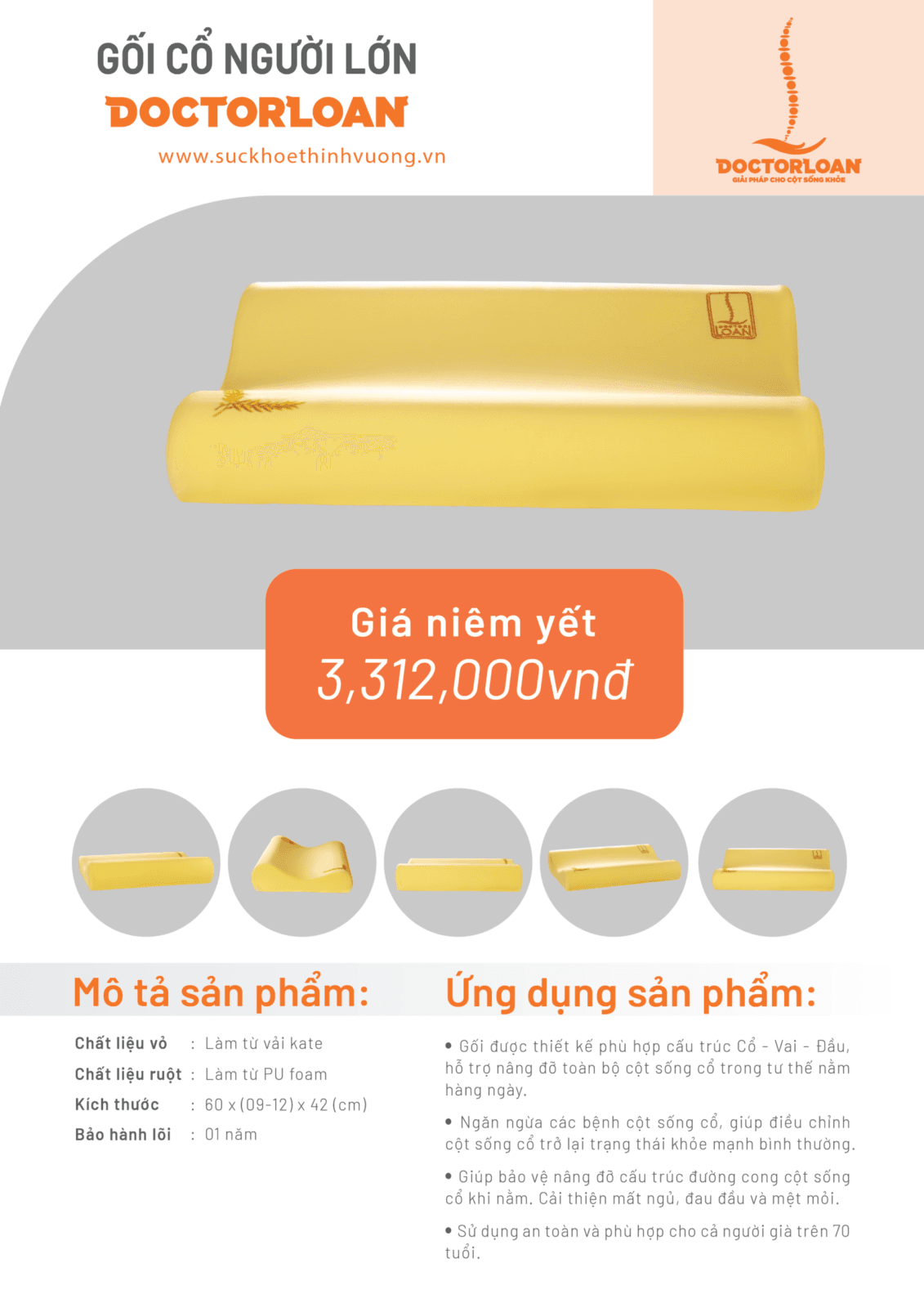 Gối cổ người lớn sáng chế DOCTORLOAN AU/N