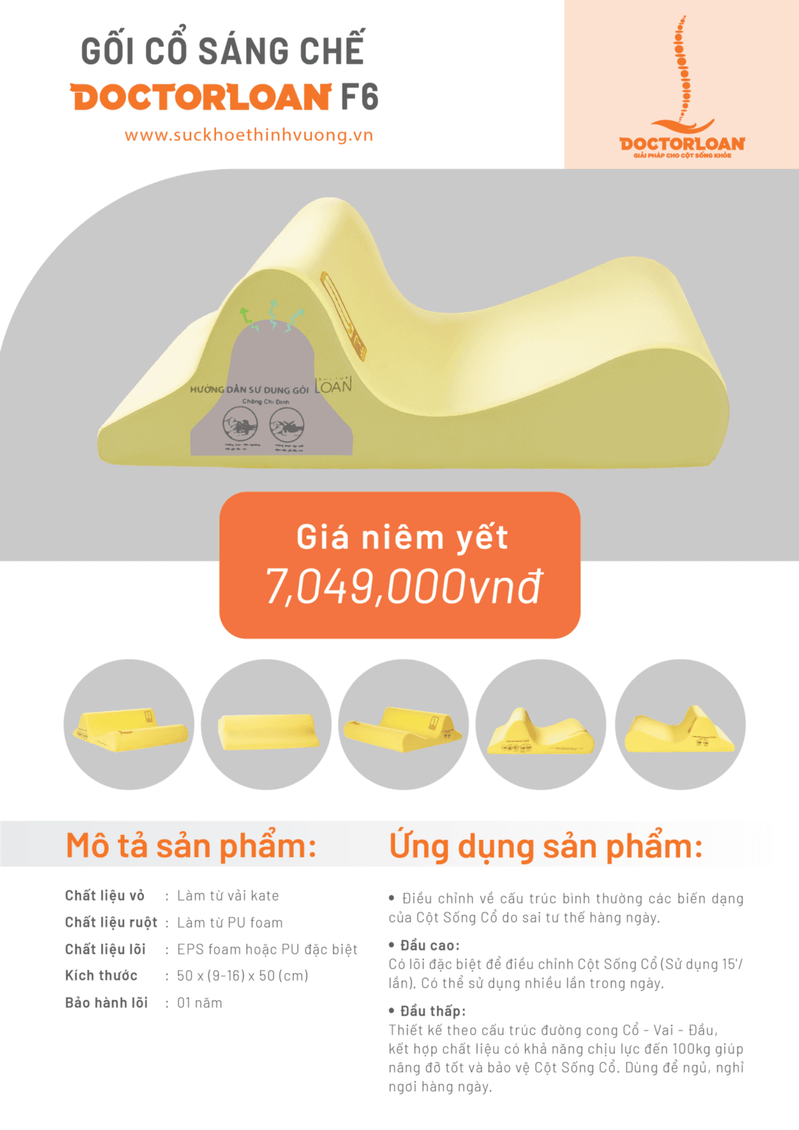 Gối cổ sáng chế Doctor Loan F6 /09