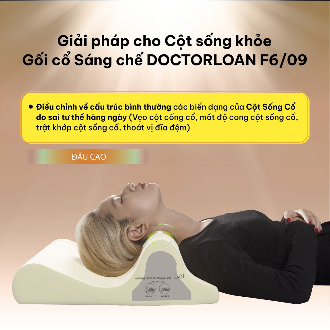 Gối nắn chỉnh cột sống cổ sáng chế DoctorLoan F6
