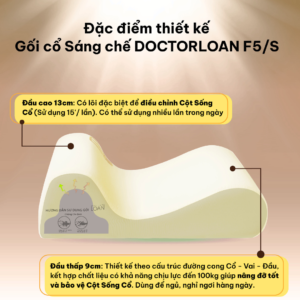 Đặc điểm gối cổ sáng chế DoctorLoan F5 hỗ trợ điều chỉnh cột sống cổ