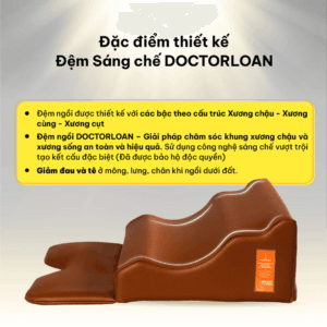 Đệm ngồi thiền DoctorLoan với cấu trúc lõi cứng trung tâm nâng đỡ xương cùng