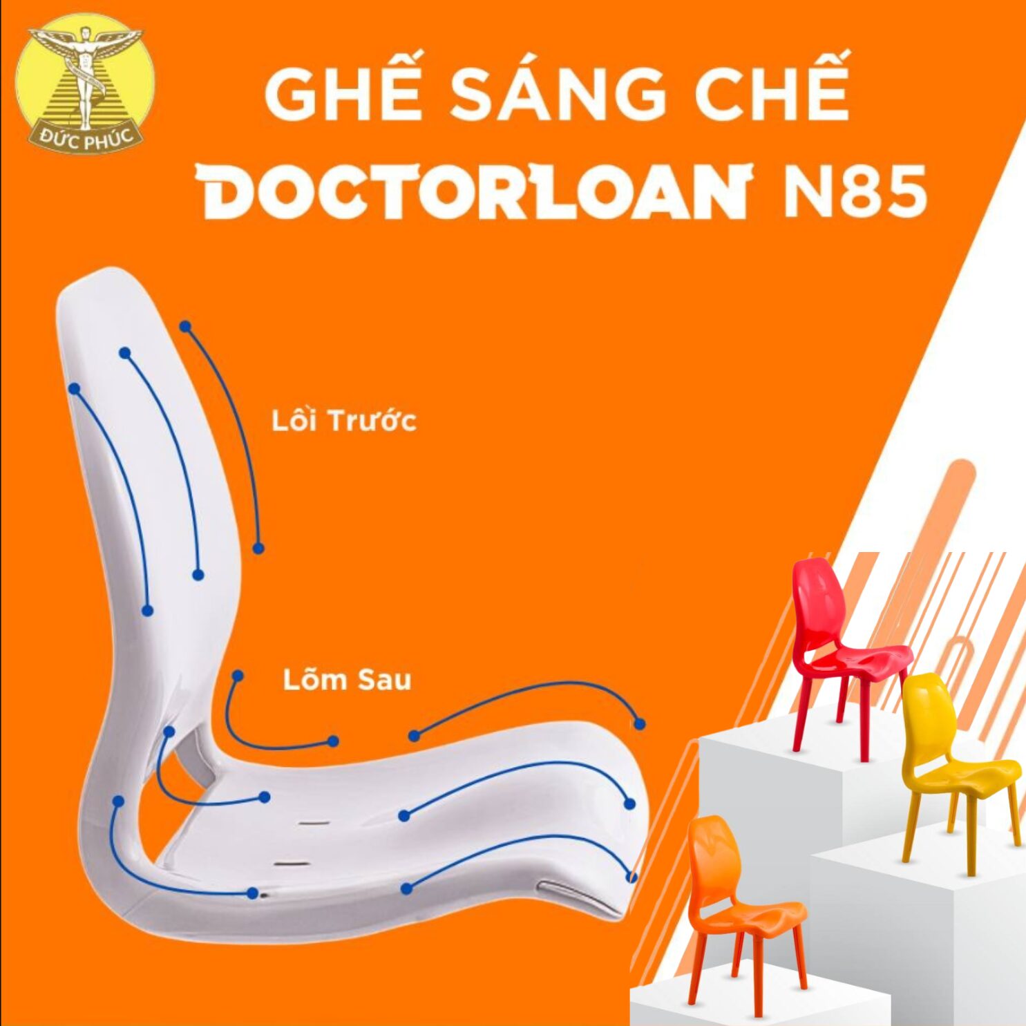Ghế sáng chế N85 DoctorLoan hỗ trợ cột sống và xương chậu