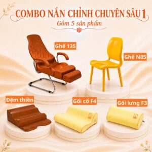 Combo điều chỉnh chuyên sâu 1 DoctorLoan – ghế 135, gối F3 F4, đệm thiền