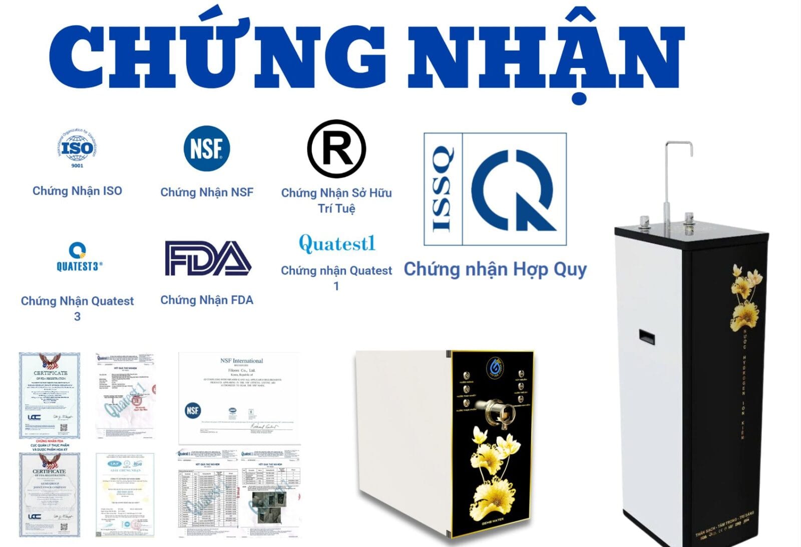 Các chứng nhận máy lọc nước GEMS